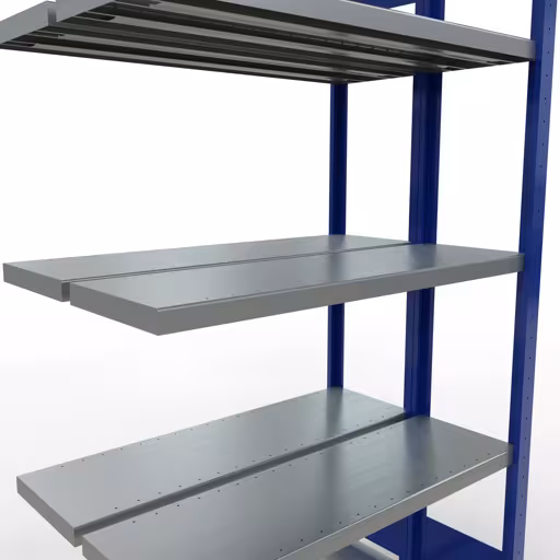 Anbauregal, Doppelregal, Fachbodenregal Stecksystem MULTIplus250, 2000 x 1000 x (2x300) mm (HxBxT), 2x5 Fachböden, Längenriegel, RAL 5010 enzianblau mit der GTIN 4004514296221 Anbauregal, Doppelregal, Fachbodenregal Stecksystem MULTIplus250, 2000 x 1000 x (2x300) mm (HxBxT), 2x5 Fachböden, Längenriegel, RAL 5010 enzianblau von Schulte Lagertechnik mit der Artikelnr. 33235-B