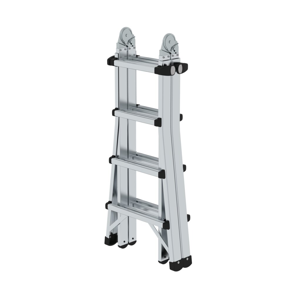 Munk Teleskopleiter 4-teilig ohne Traverse 4x4 Sprossen