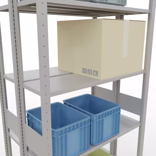 Produktbild Nr.12 des Artikels Grundregal, Doppelregal, Fachbodenregal Stecksystem MULTIplus150, 3000 x 1000 x (2x300) mm (HxBxT), 2x7 Fachböden, Längenriegel, RAL 7035 lichtgrau aus der Produktreihe Fachbodenregale von der Marke Schulte Lagertechnik