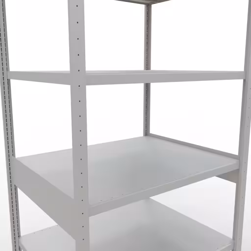 Grundregal, Fachbodenregal Stecksystem MULTIplus330, 2500 x 1000 x 800 mm (HxBxT), 6 Fachböden, Kreuzstrebe, RAL 7035 lichtgrau von Schulte Lagertechnik aus der Kategorie Stecksystem