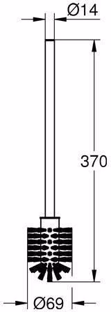 Technische Zeichnung 4043622 WC-Bürste Essentials f Toilettenbürstengarnitur chrom GROHE