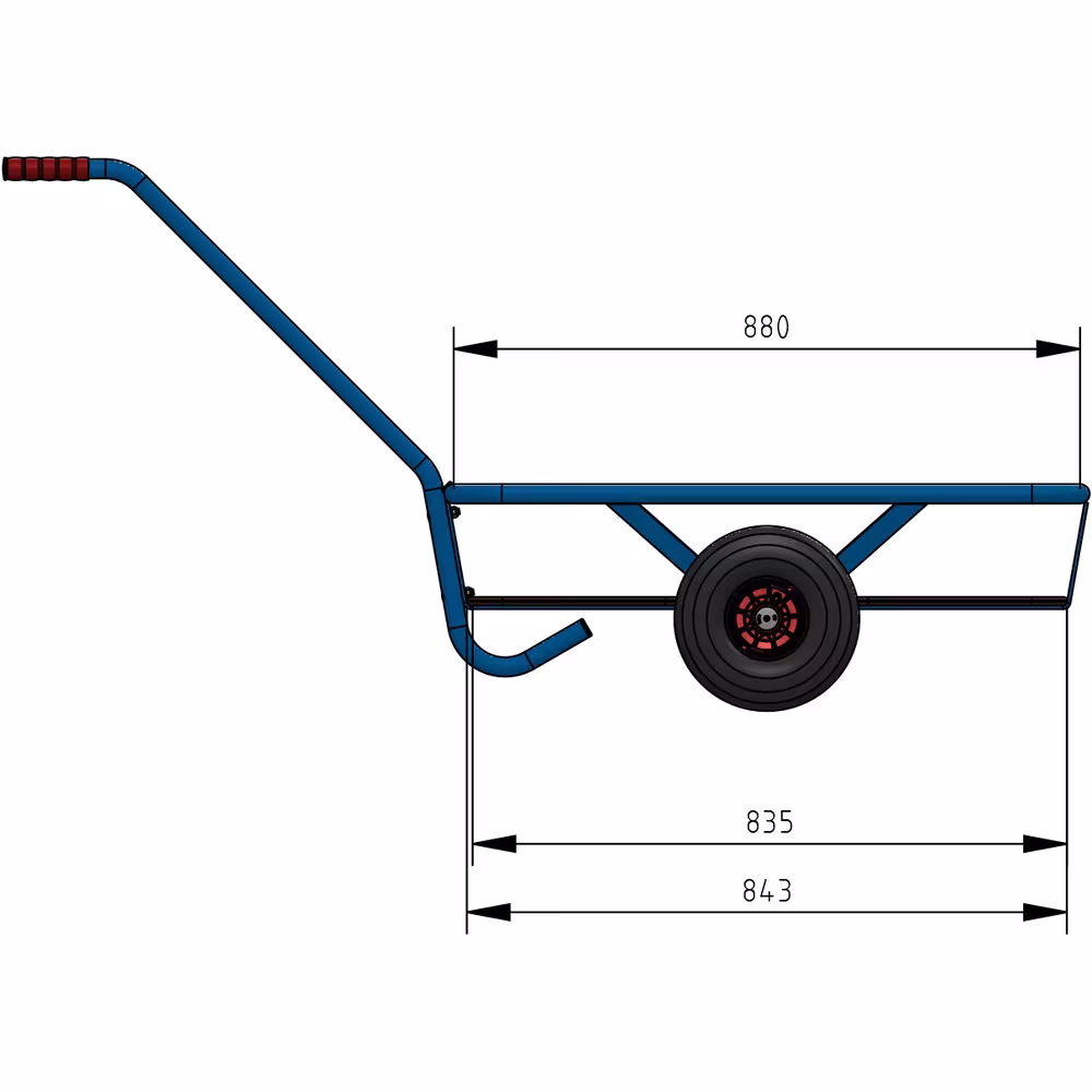 Handwagen 4092V - Vollgummiräder Ø260 mm Breite 458 mm, Länge 835 mm aus der Kategorie Handwagen/Pritschenwagen mit der GTIN 4017976740928 Handwagen leicht offen aus Stahlrohr geschweißt, pulverbeschichtet blau RAL 5007, Deichsel anschraubbar, Ladefläche aus wasserfestem Sperrholz von der Marke Fetra aus der Kategorie Handwagen/Pritschenwagen