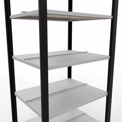 Produktbild Nr 12 des Artikels Grundregal, Büro-Fachbodenregal Stecksystem MULTIplus150, 2300 x 750 x 600 mm (HxBxT), 7 Fachböden, Längenriegel, mit Mittelanschlag, schwarz/lichtgrau Abbildung Nr 12 des Artikels Grundregal, Büro-Fachbodenregal Stecksystem MULTIplus150, 2300 x 750 x 600 mm (HxBxT), 7 Fachböden, Längenriegel, mit Mittelanschlag, schwarz/lichtgrau aus der Produktgruppe Büroregale von der Marke Schulte Lagertechnik