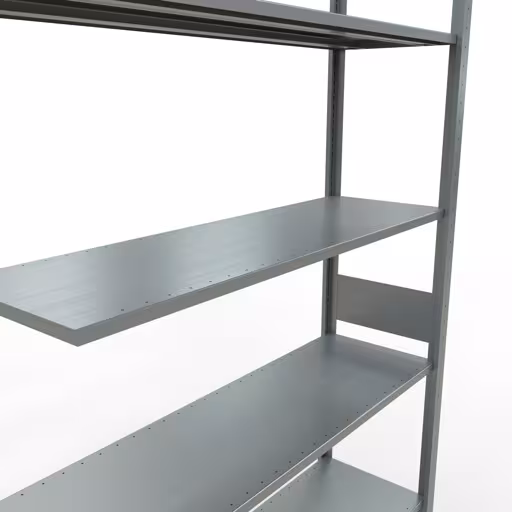Produktbild Nr.13 des Artikels Anbauregal, Fachbodenregal Stecksystem MULTIplus150, 3000 x 1300 x 400 mm (HxBxT), 7 Fachböden, Längenriegel, verzinkt aus der Produktreihe Stecksystem von der Marke Schulte Lagertechnik