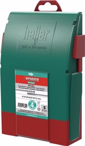 Hammerbohrersatz 4Power 7-teilig SDS-plus Kunststoff-Box HELLER aus der Kategorie Hammerbohrer mit der Teilenummer 4000865285