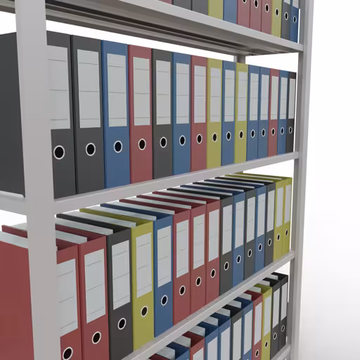 Abbildung Nr 13 des Artikels Grundregal, Büro-Fachbodenregal Stecksystem MULTIplus85, 1800 x 1300 x 300 mm (HxBxT), 5 Fachböden, Kreuzstrebe, ohne Anschlagleiste, lichtgrau aus der Produktgruppe Büroregale von der Marke Schulte Lagertechnik